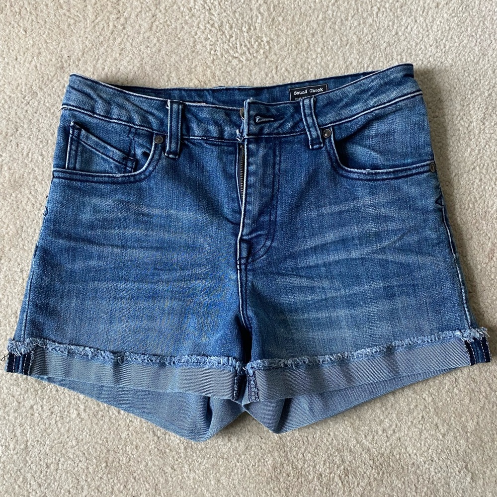 Sound Check High Waist Denim Shorts